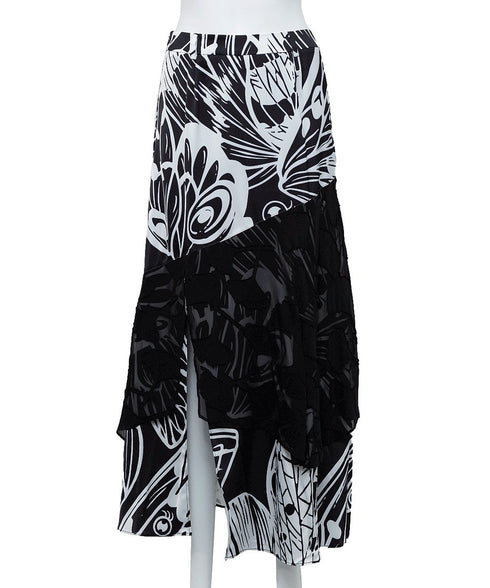 Butterfly Layered Mesh Skirt